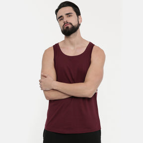Maroon Sleeveless T-Shirt vest Bushirt   