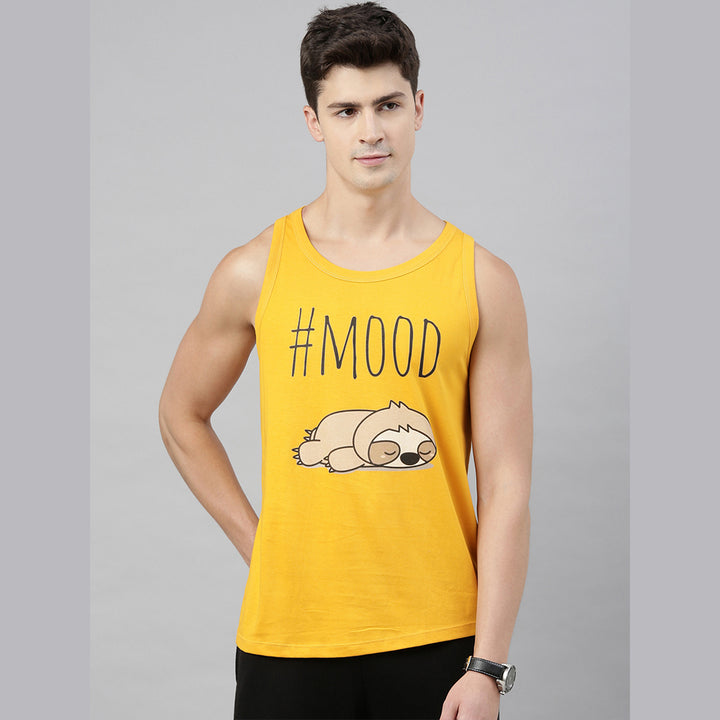 Mood Mustard Sleeveless T-Shirt Vest Bushirt   
