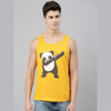 Dab Dance Panda Mustard Sleeveless T-Shirt Vest Bushirt   