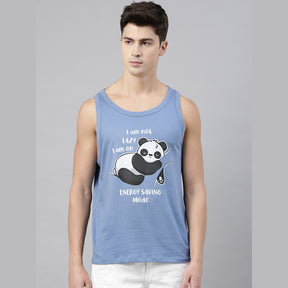 Iam Not lazy Turquoise Blue Sleeveless T-Shirt Vest Bushirt   