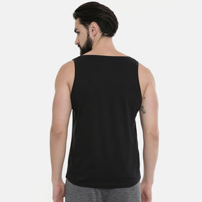 Black Sleeveless T-Shirt Vest Bushirt   