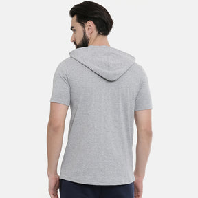 Millange Grey Half Sleeve Hoodies Hoodies Bushirt   