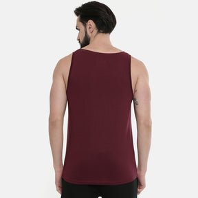 Maroon Sleeveless T-Shirt vest Bushirt   