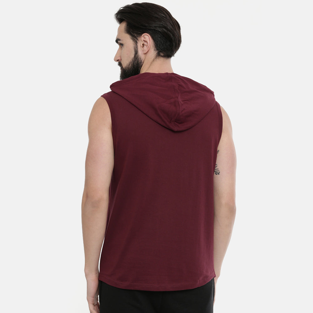 Maroon sleeveless hoodie sales