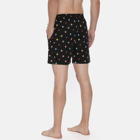 Black All Over Printed Boxer Boxers Bushirt   