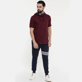 Maroon Half Sleeves Hoodies Hoodies Bushirt   