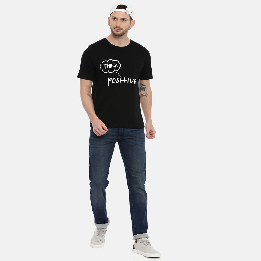 Think Positive T-Shirt Graphic T-Shirts Bushirt   