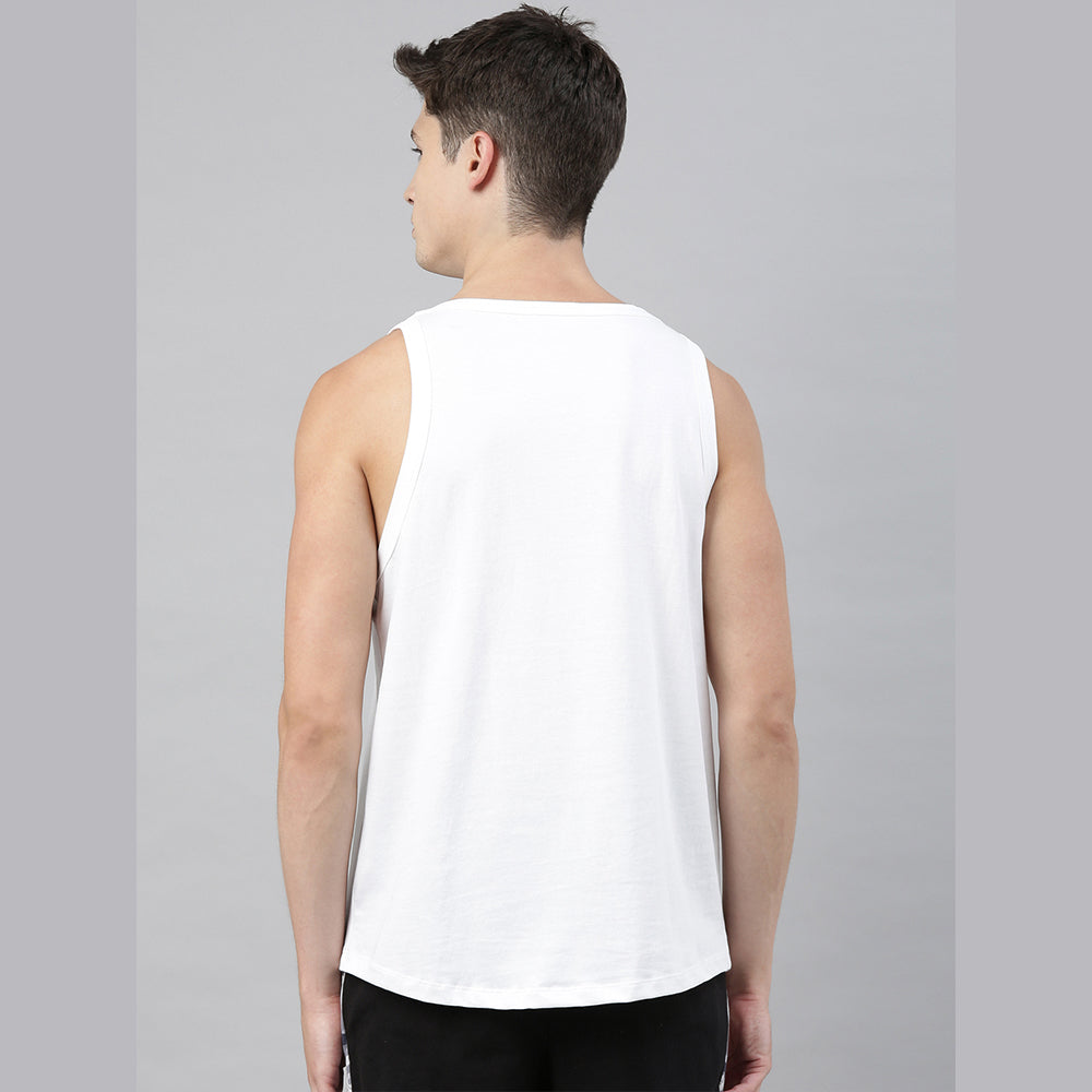 Quit White Sleeveless T-Shirt Vest Bushirt   