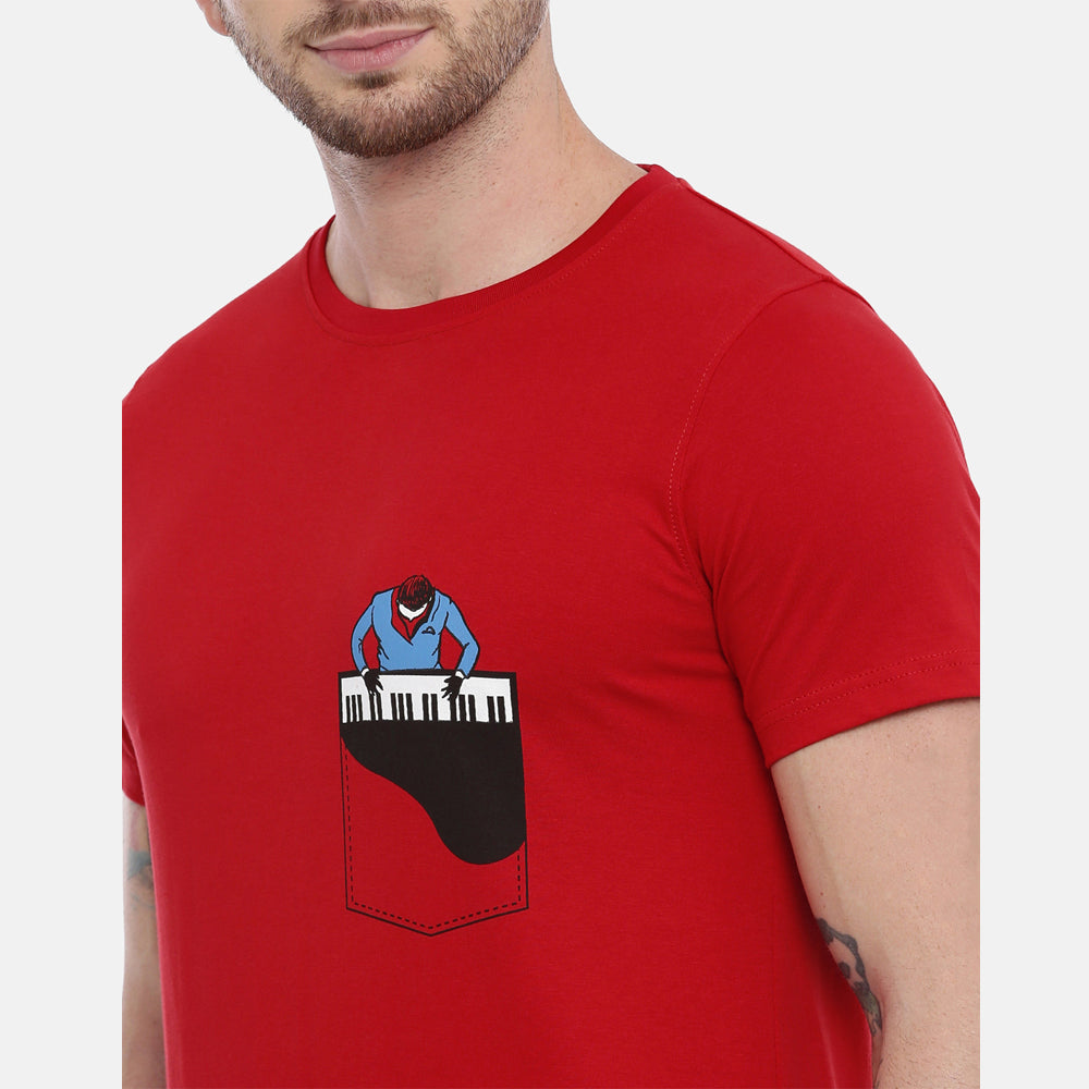 Pocket Piano T-Shirt Graphic T-Shirts Bushirt   