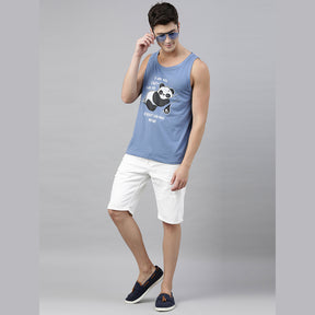 Iam Not lazy Turquoise Blue Sleeveless T-Shirt Vest Bushirt   